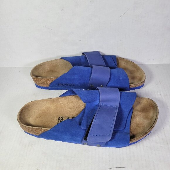 Birkenstock Unisex Blue Suede Adjustable Strap Sandals Size W11/M9 - Picture 4 of 7